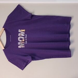 Life Is Good Dog Mom Purple T-Shirt Size L